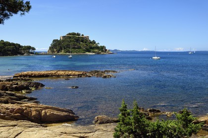 France, Var (83), Bormes-les-Mimosas, Cap de Bregancon, Fort de Brégançon, résidence officielle du président de la République
