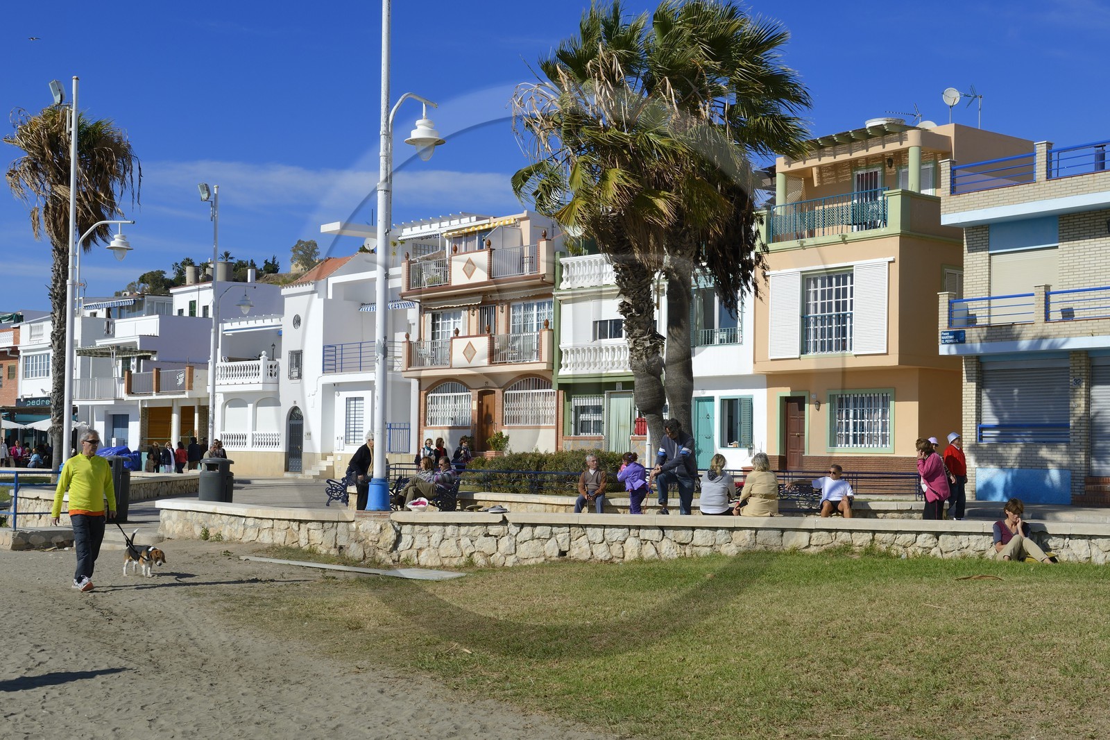Espagne, Andalousie, Malaga, quartier des pêcheurs de Pedregalejo, le bord de mer