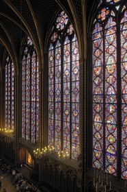 France, Paris (75), ile de la Cité, la Sainte Chapelle, les vitraux de la Chapelle Haute