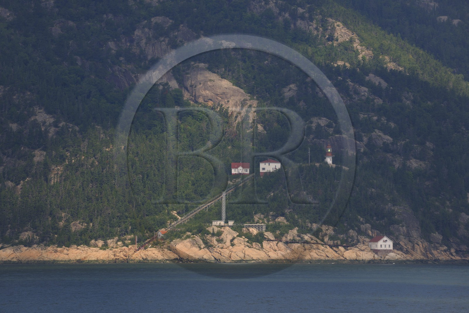 Canada, Quebec Province, Manicouagan, lighthouse on the Saint Lawrence River