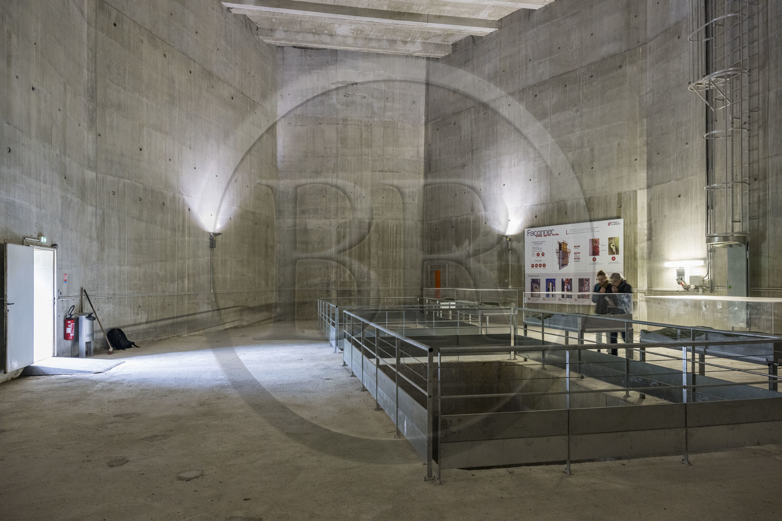 France, Aveyron, Grands Causses regional natural park, Millau, the Millau viaduct by architects Michel Virlogeux and Norman Foster, interior of bridge pile number 2