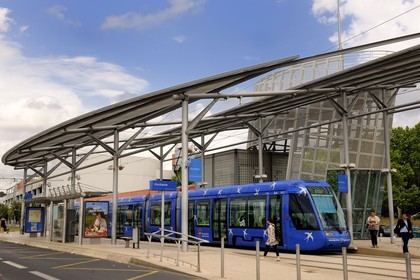 France, Hérault (34), Montpellier, station de tramway Occitane
