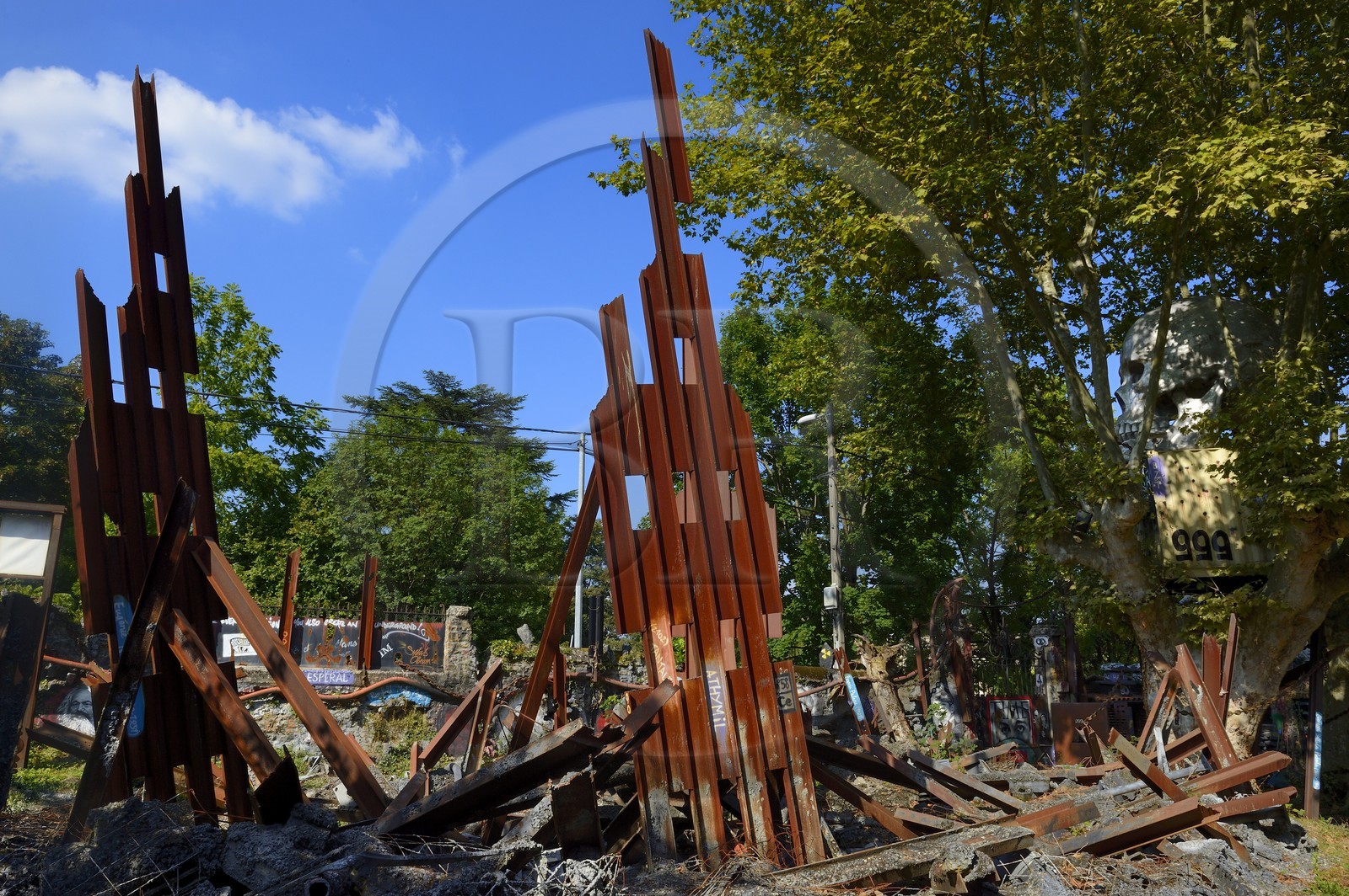 France, Rhone, Saint-Romain-au-Mont-d'Or, the Abode of Chaos (la Demeure du Chaos), the artwork is based around the endless transformation of the artist Thierry Ehrmann's 17th century home into a replica war zone at the image of this world, work called Ground Zero