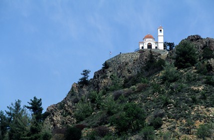 Chypre, région du centre, Massif du Troodos, église perchée d'Agridia