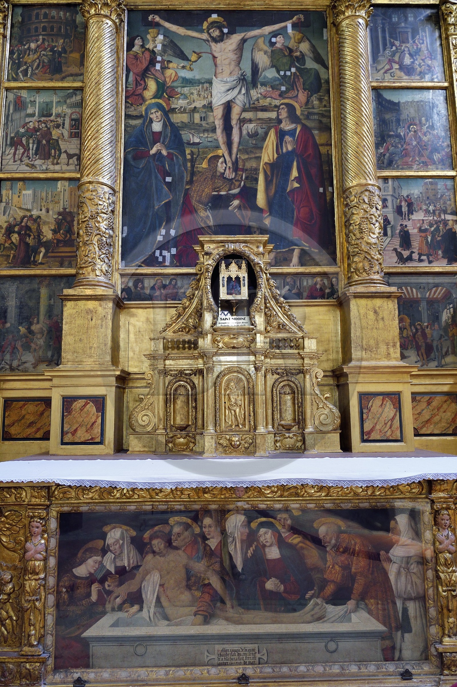 France, Var (83), Provence Verte, Saint-Maximin-la-Sainte-Baume, basilique Sainte Madeleine, l'autel de la chapelle du Corpus Domini