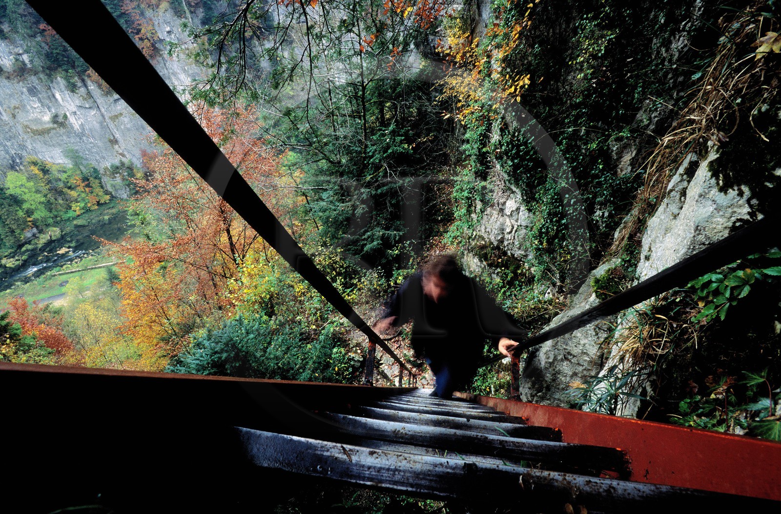 France, Doubs (25), les Echelles de la Mort dans la vallée du Doubs marquent la frontière Franco-suisse
