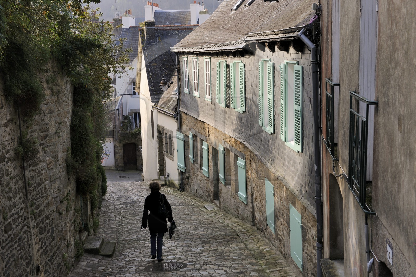 France, Finistère (29), Quimper, la rue Saint-Nicolas dans la vieille ville