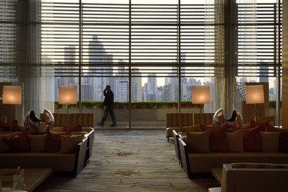 Panama, Panama City, Punta Colon, Trump Ocean Club International Hotel and Tower, the hotel lobby