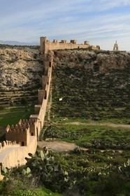 Espagne, Andalousie, Almeria, forteresse la Alcazaba, muraille de Jayran et Cerro de San Cristobal