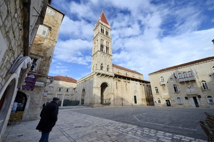 Croatie, Dalmatie, côte dalmate, Trogir, centre historique classé Patrimoine Mondial de l'UNESCO, la Cathédrale Saint Laurent de Trogir