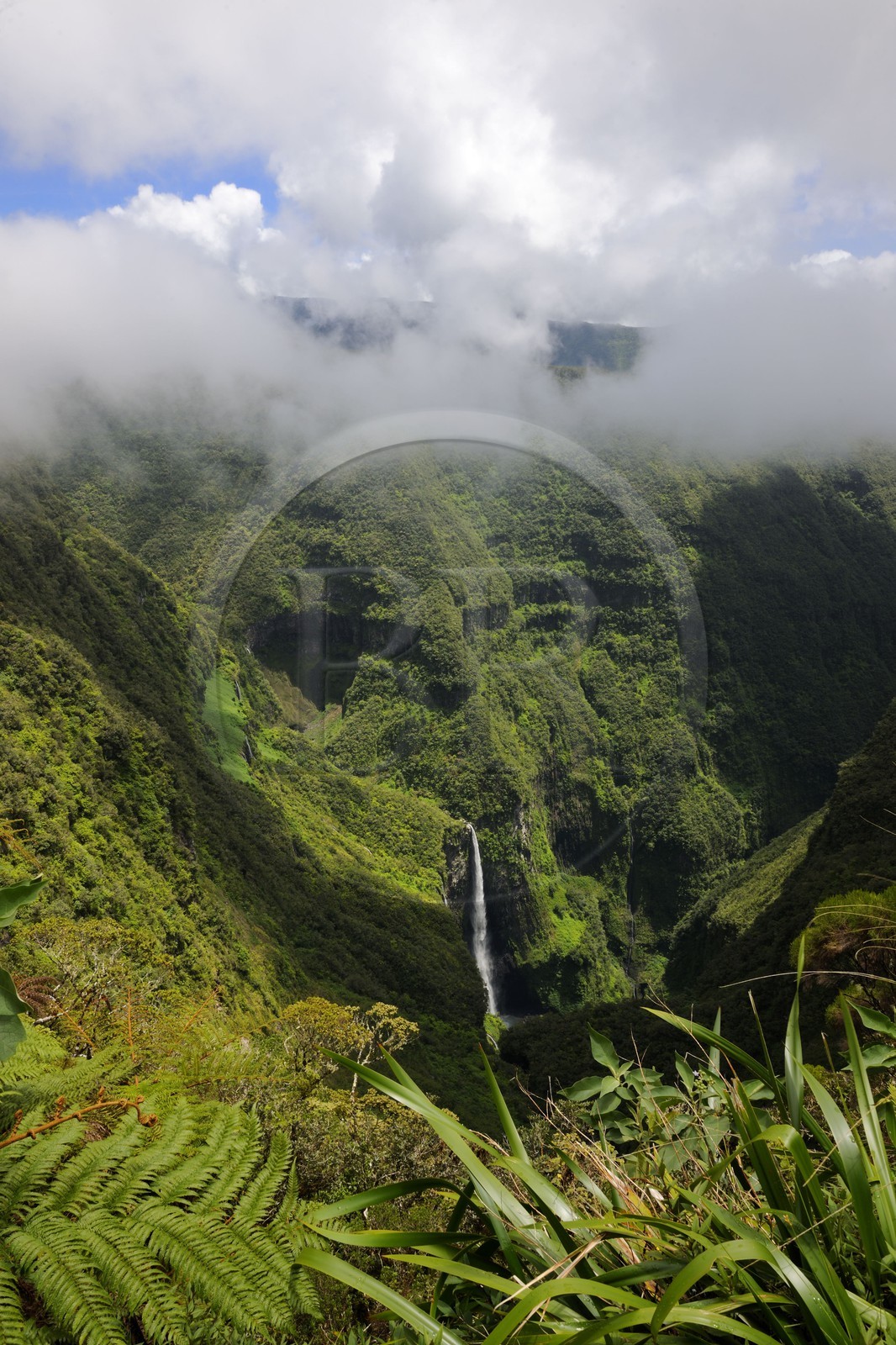 France, île de la Réunion, cirque de Salazie, classé Patrimoine Mondial de l'UNESCO, la cascade du trou de fer