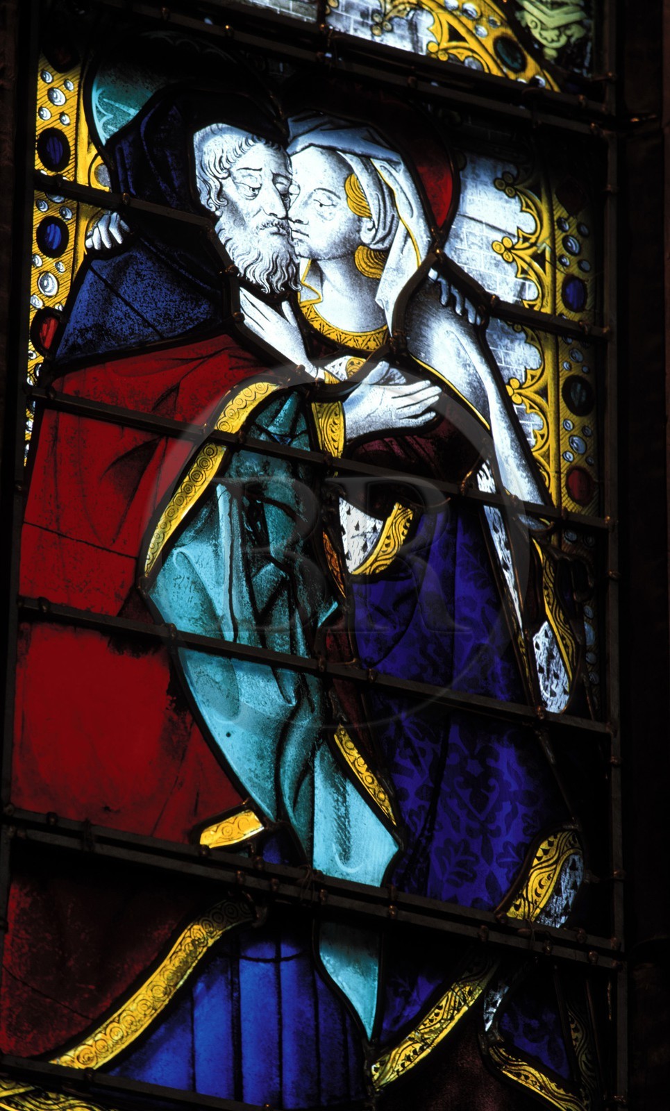 France, Eure (27), Evreux, la cathédrale Notre-Dame, détail de vitrail