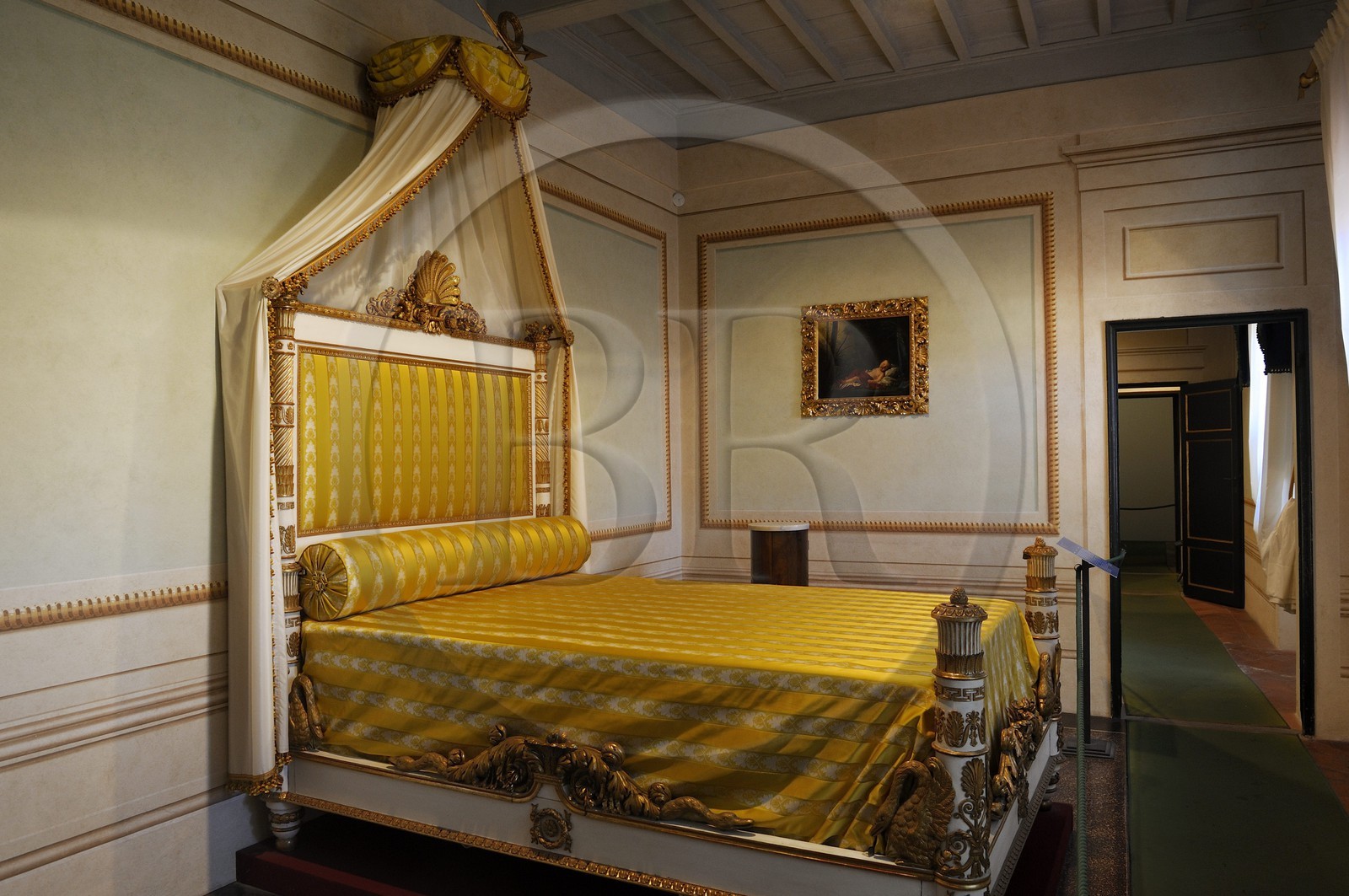Italy, Tuscany, Elba Island, Portoferraio, Napoleon 1st home in the Palazzina dei Mulini, the bed of the Emperor