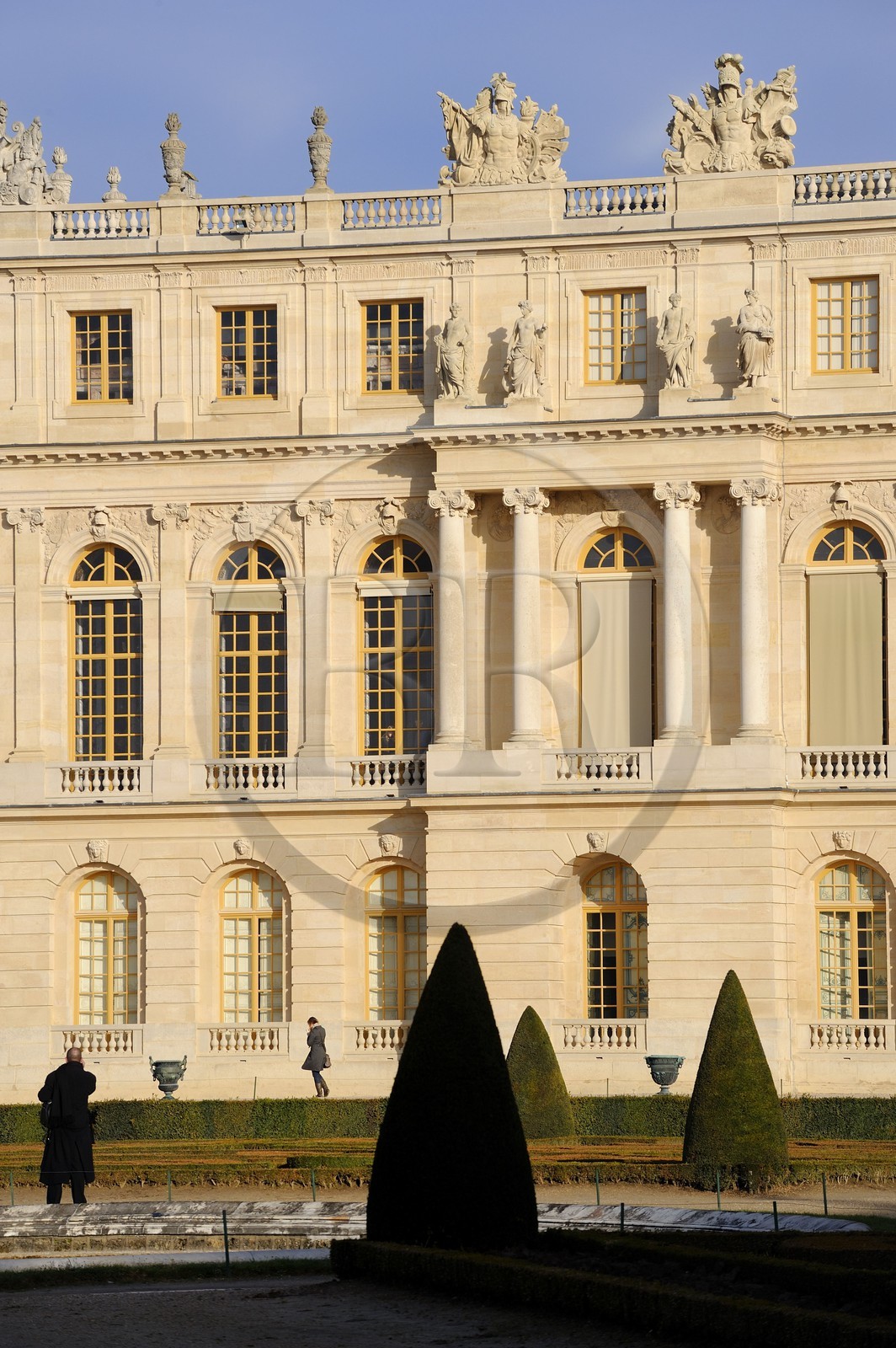 France, Yvelines, Chateau de Versailles, listed as World Heritage by UNESCO, facade of the Queen's apartments