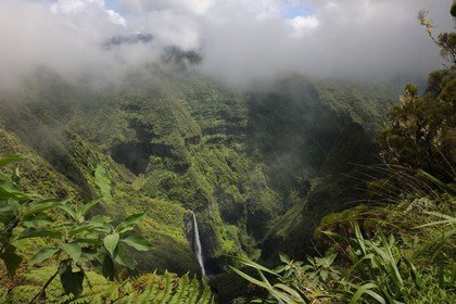 France, île de la Réunion, cirque de Salazie, classé Patrimoine Mondial de l'UNESCO, la cascade du trou de fer