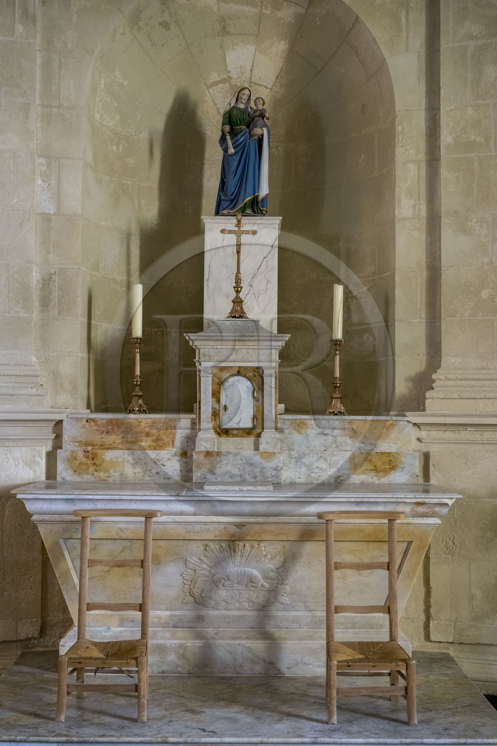 France, Gironde, Verdon sur Mer, lighthouse of Cordouan, listed as World Heritage by UNESCO, the chapel