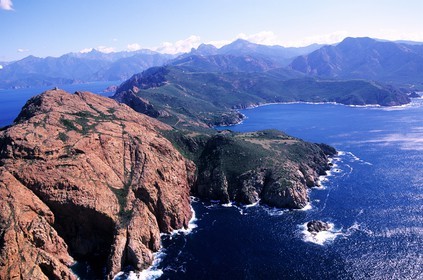 France, Corse du Sud, Capo Rosso (aerial view)