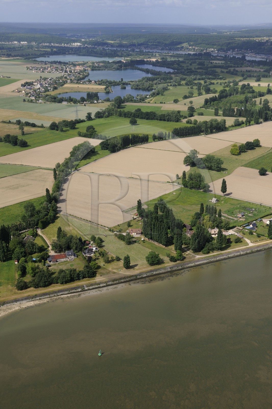 France, Seine-Maritime (76), boucle de la Seine vers Berville-sur-Seine (vue aérienne)