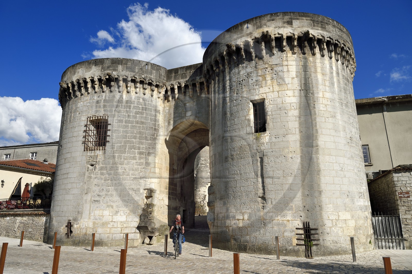France, Charente, Cognac, the Porte Saint-Jacques intrance ot the medieval district of old Cognac