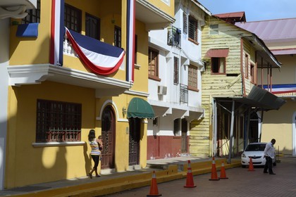 Panama, Panama City, historic town listed as World Heritage by UNESCO, Casco Antiguo (Viejo), houses of the old town in the calle 3a Este