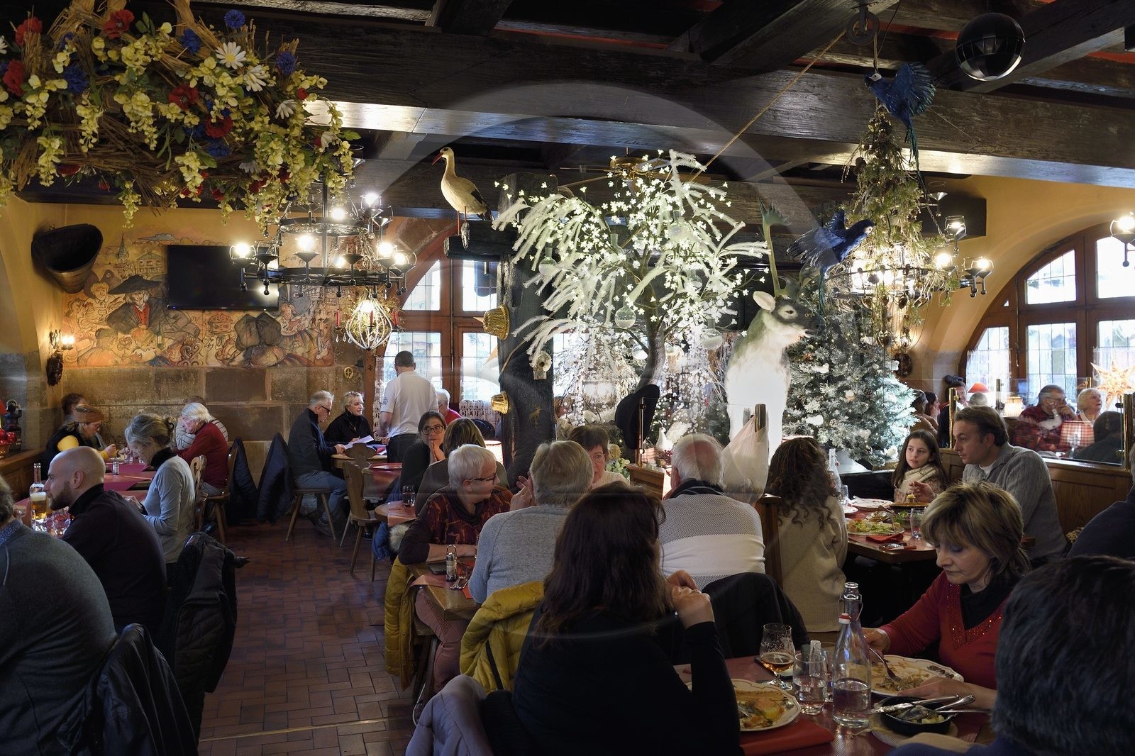 France, Bas-Rhin (67), Obernai, restaurant winstub brasserie La Halle aux Blés