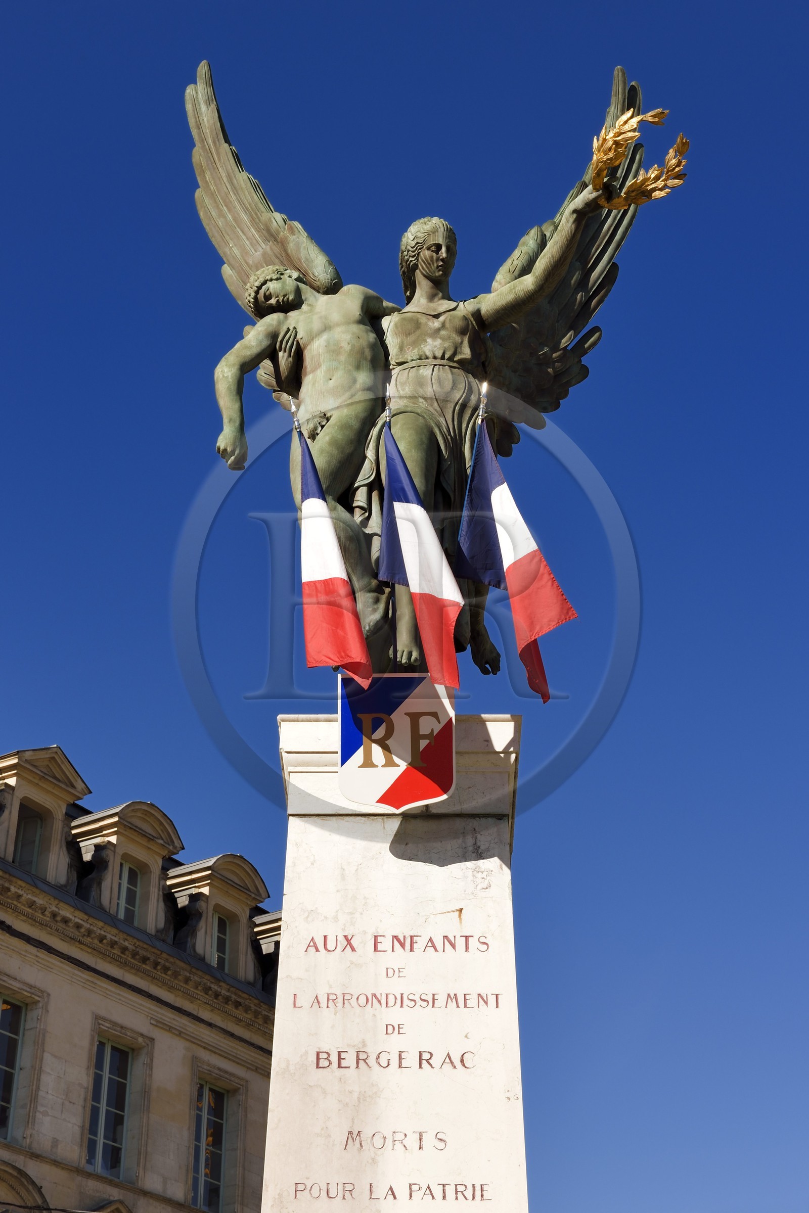 France, Dordogne, purple Perigord, Bergerac, the war memorial