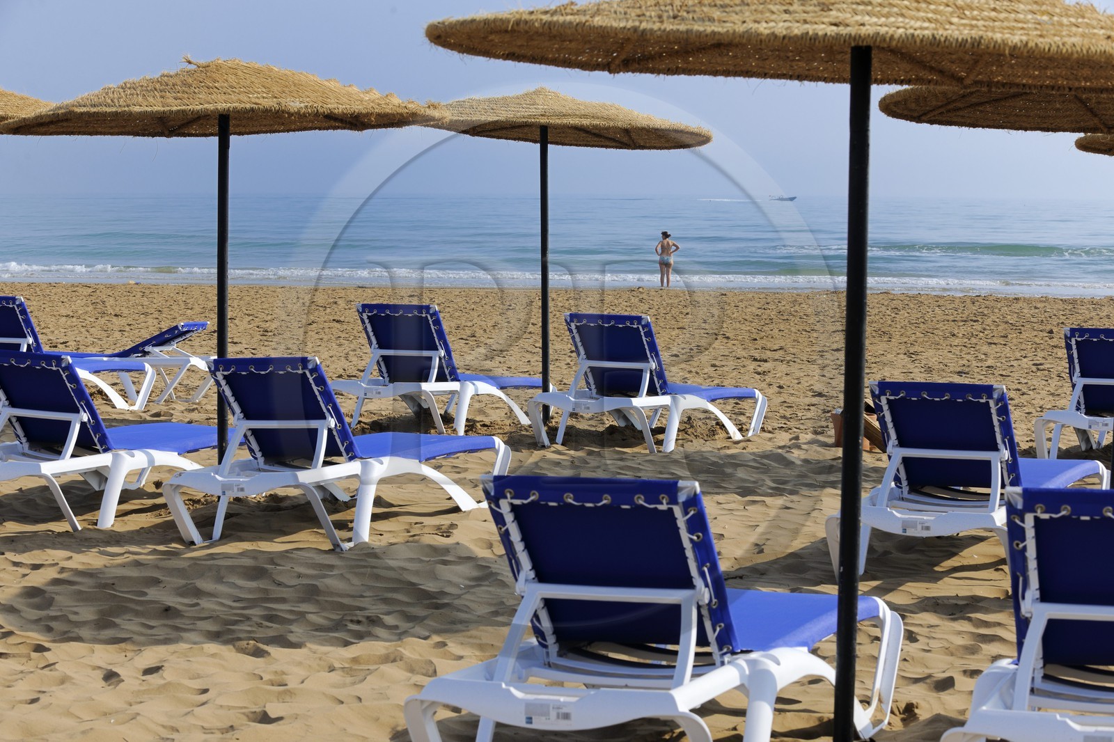 Maroc, région de l'Oriental, station balnéaire de Mediterrania Saïdia, la plage de l'hôtel Iberostar