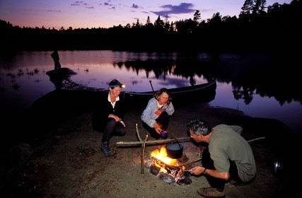 Canada, province de Québec, Réserve faunique de la Vérendrye, Grand Lac Victoria, thé et café au campement