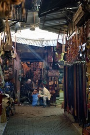Morocco, High Atlas, Marrakech, Imperial city, Medina listed as World Heritage by UNESCO, shops in the leather souk