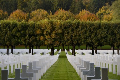 France, Meuse (55), le cimetière américain de Romagne-sous-Montfaucon, 14 246 américains ayant combattu lors de la Première Guerre mondiale y sont enterrés