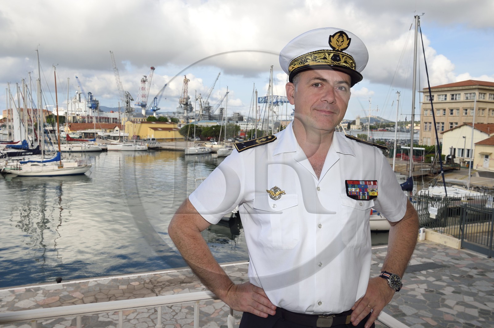 France, Var (83), Toulon, la base navale (Arsenal), préfecture maritime de la Méditerranée, l’amiral Vandier, commandant de la base de Défense de Toulon