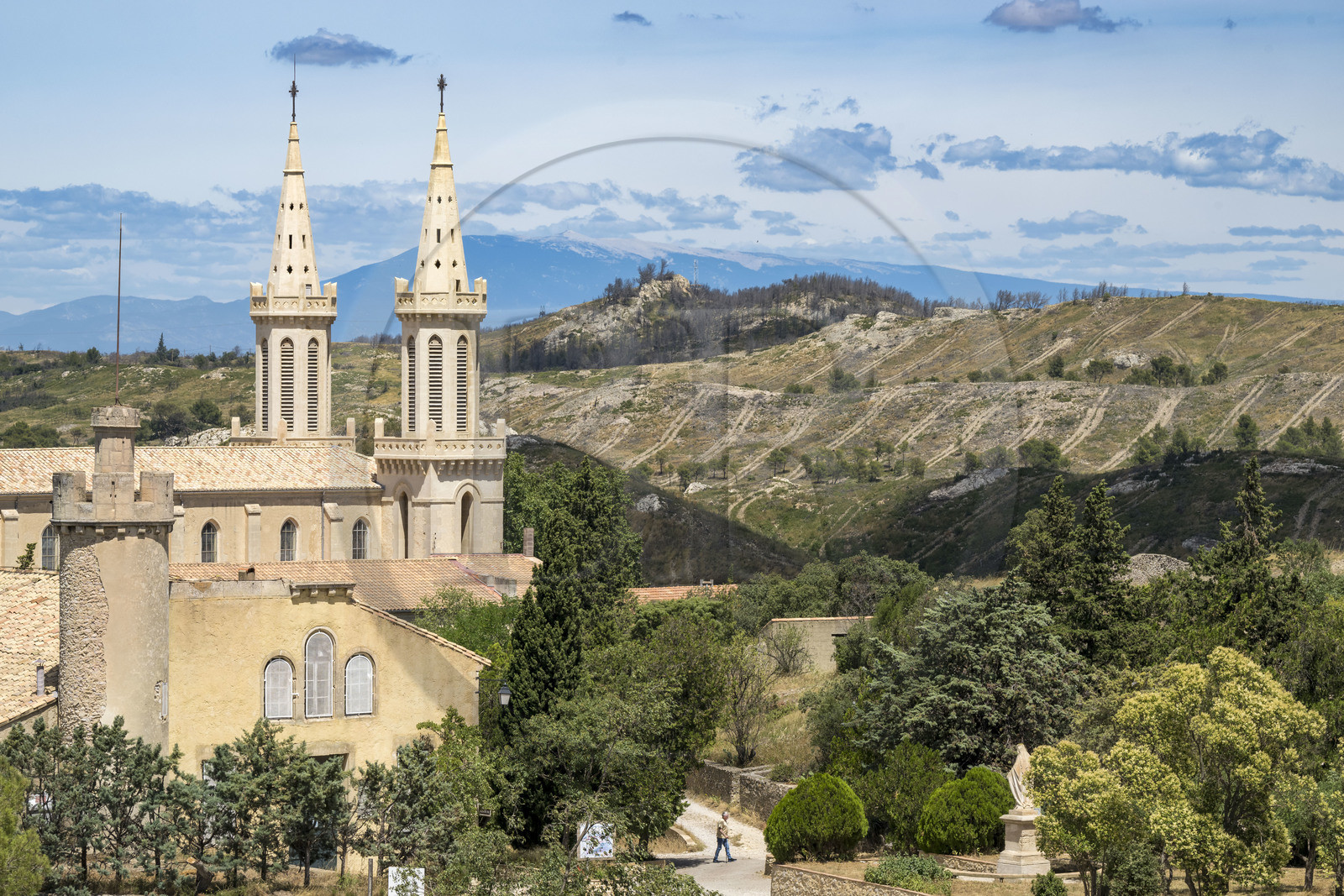 France, Bouches du Rhone, Tarascon, La Montagnette, Saint-Michel de Frigolet abbey (12th century)