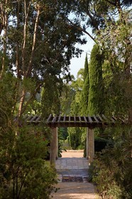 France, Var, Le Rayol Canadel sur Mer, Domaine du Rayol, Jardin des Mediterranees designed by landscaper Gilles Clément, Conservatoire du Littoral Estate compulsory mention, the pergola