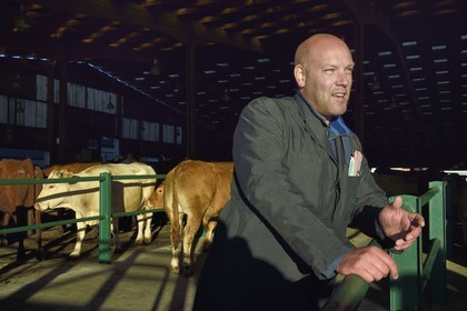 France, Seine-Maritime (76), Forges-les-eaux, marché couvert aux bestiaux, Stéphane François négociant de Bestiaux