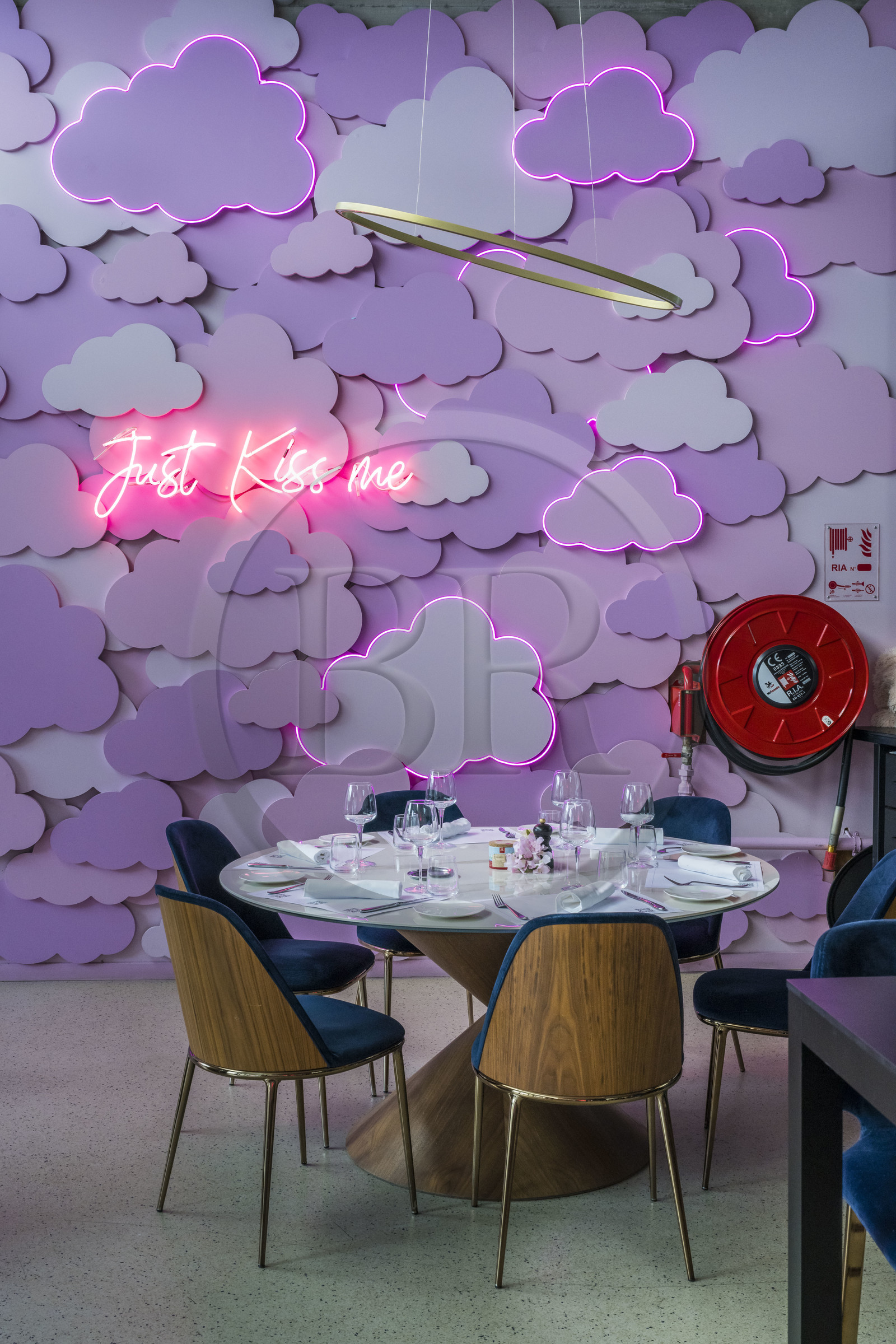 France, Herault, Montpellier, Port Marianne district, Le Nuage building by designer Philippe Starck, restaurant Avva Garden