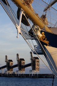 Caribbean sea, Barbados island, port of Bridgetown, figurehead of the SPV Royal Clipper
