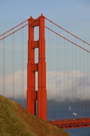 United States, California, San Francisco, Golden Gate Bridge rising above the fog
