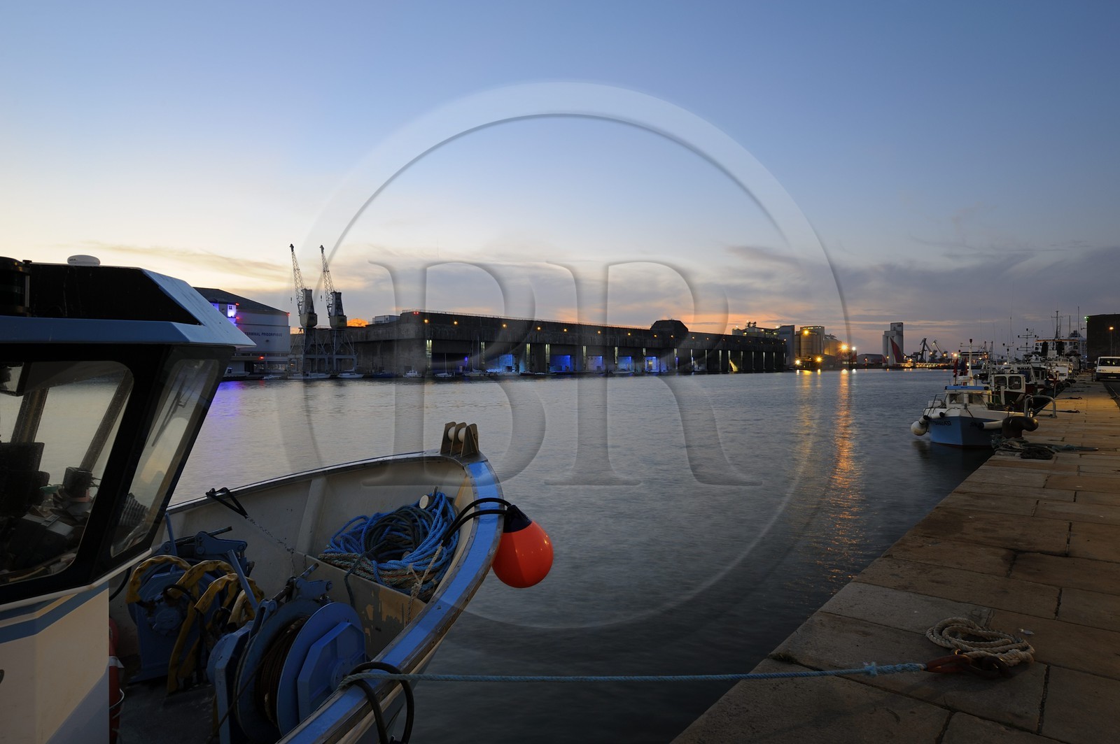 France, Loire-Atlantique (44), port et bassin de Saint-Nazaire, ancienne base sous-marine