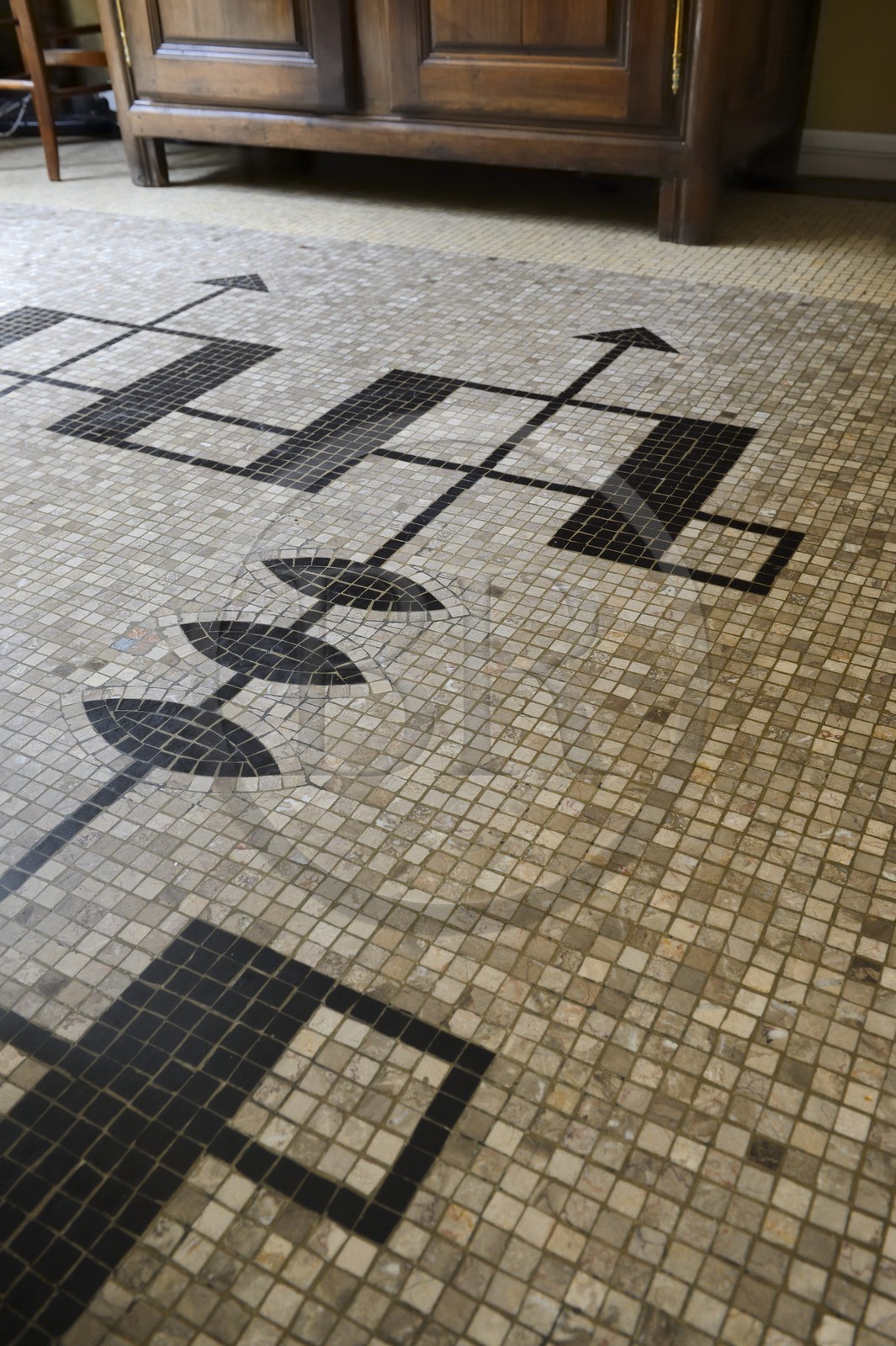 France, Ille-et-Vilaine, Rennes, Odorico House in Joseph Sauveur street, Isidore Odorico mosaics in the dining room