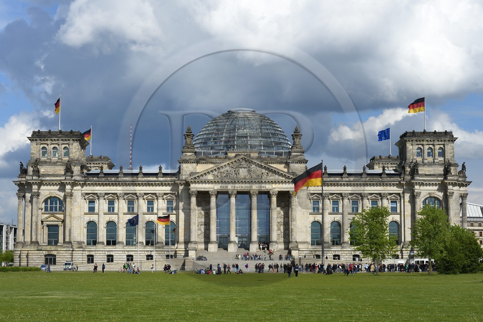 Germany, Berlin, the Reichstag with the Bundestag(German Parlement since 1999) glass dome by the architect Sir Norman Foster