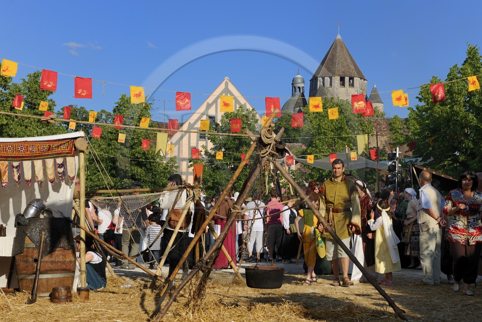 France, Seine et Marne (77), Les Médiévales de Provins, ville classée Patrimoine Mondial de l'UNESCO, place du Châtel