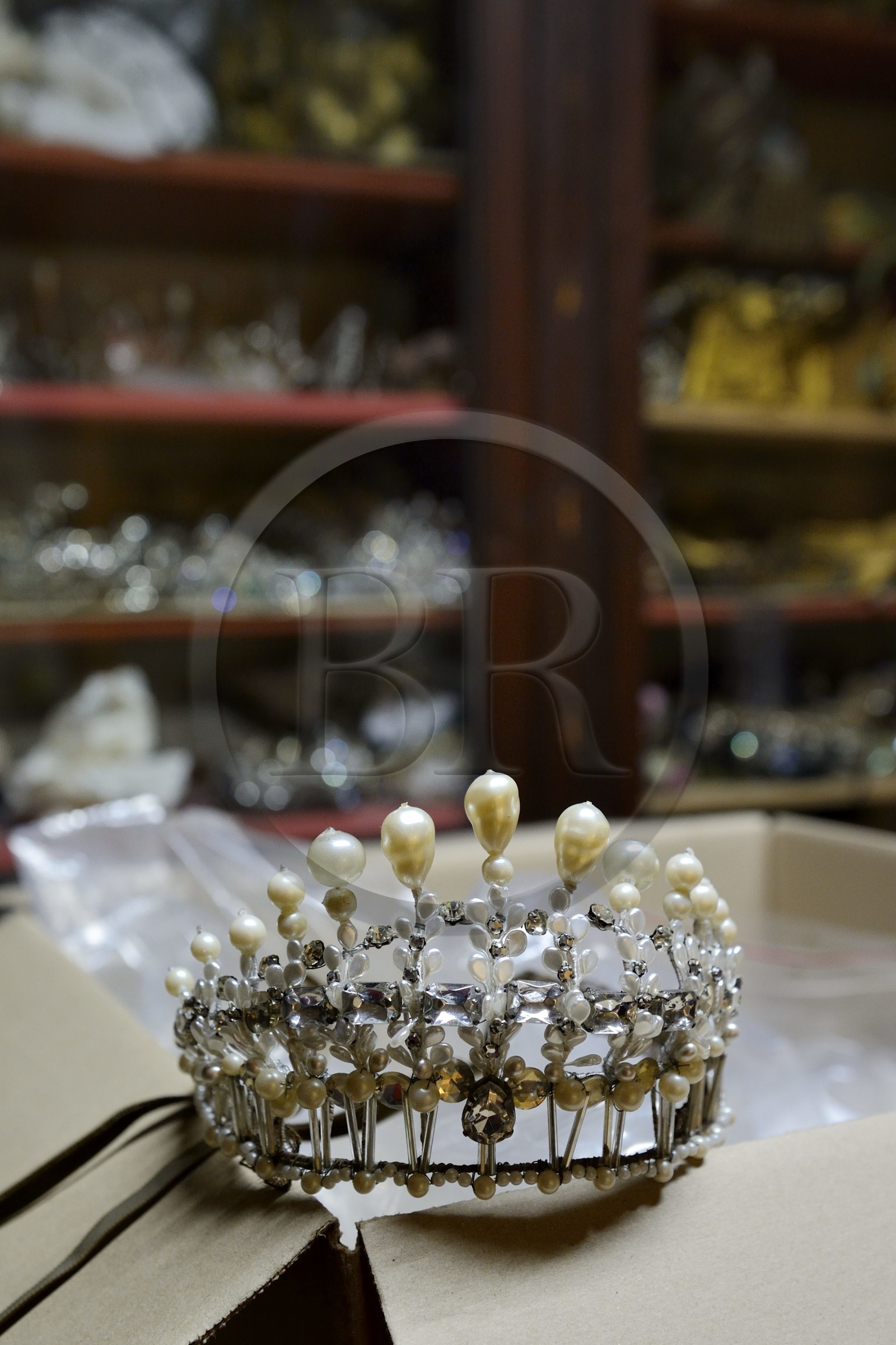 France, Paris, Garnier Opera, the costume workshops, stock of stage jewelry in the costume decoration workshop