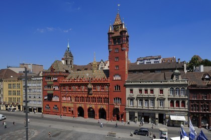 Switzerland, Basel, Marktplatz and City hall