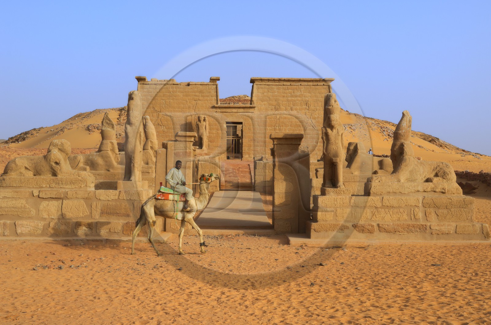 Egypt, Upper Egypt, Lake Nasser, Nubia desert, Wadi es-Sebua temple or Valley of the Lions