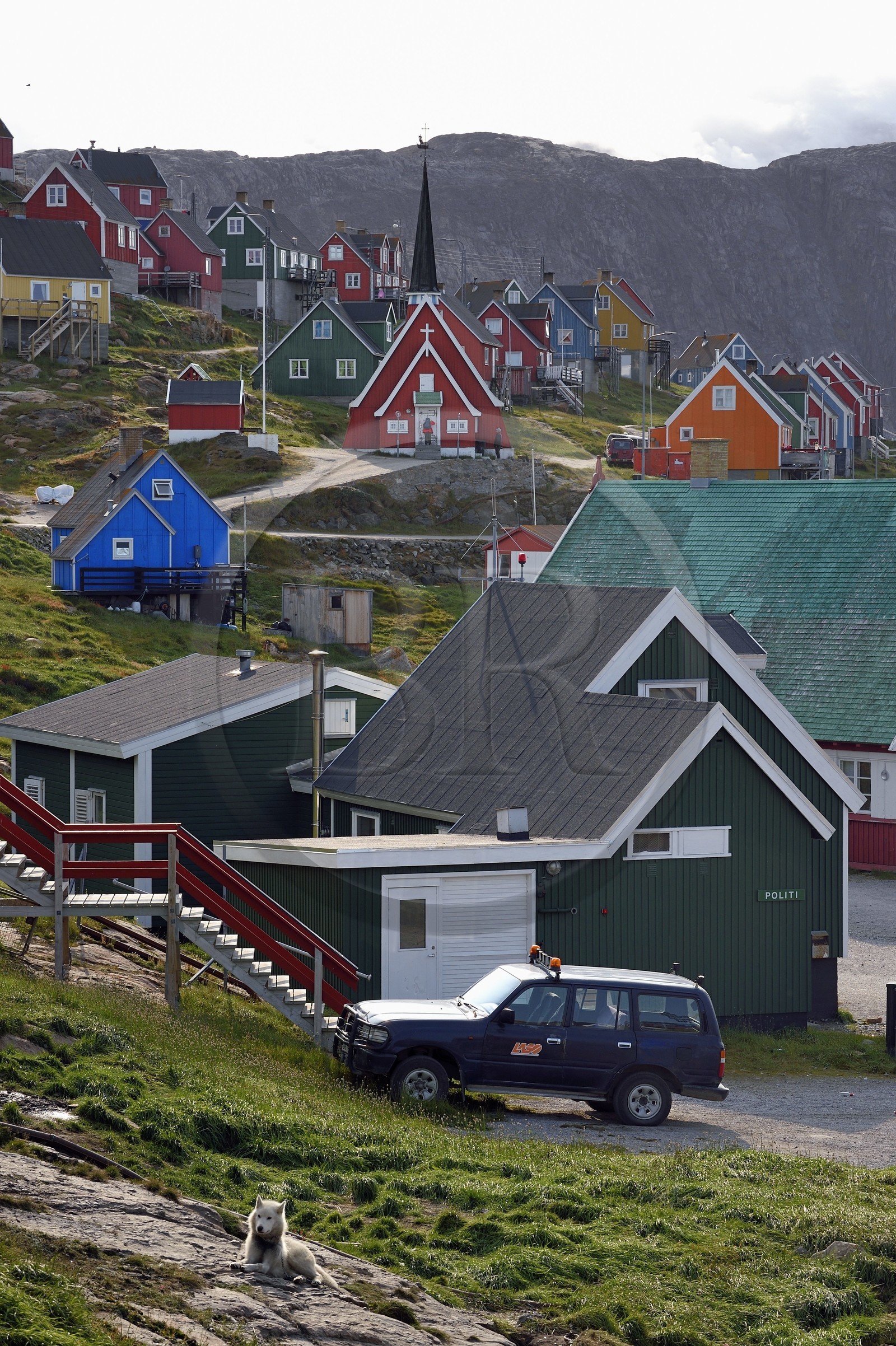 Greenland, west coast, Baffin Bay, Upernavik and it's church