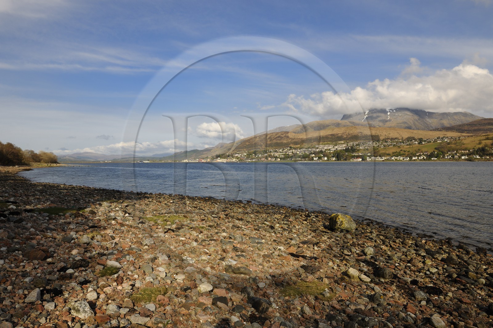 United Kingdom, Scotland, Highlands, Fort William at the bottom of Ben Nevis on the bank of Loch Linnhe
