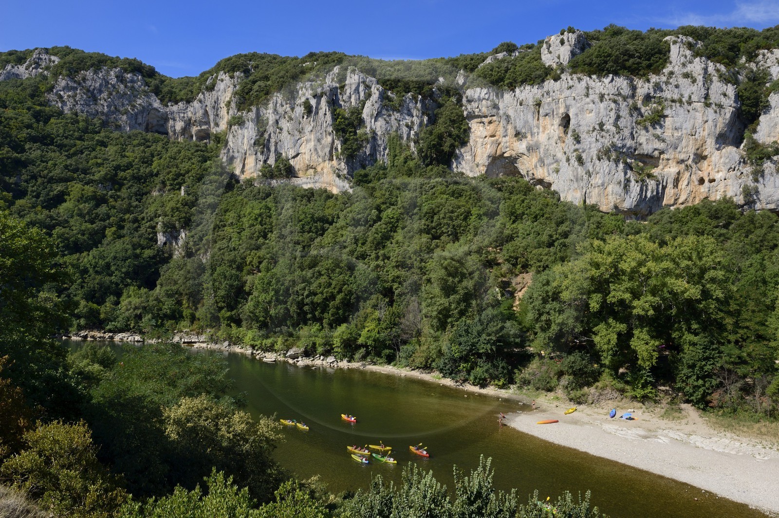 France, Ardèche (07), les Gorges de l'Ardèche à Vallon Pont d'Arc