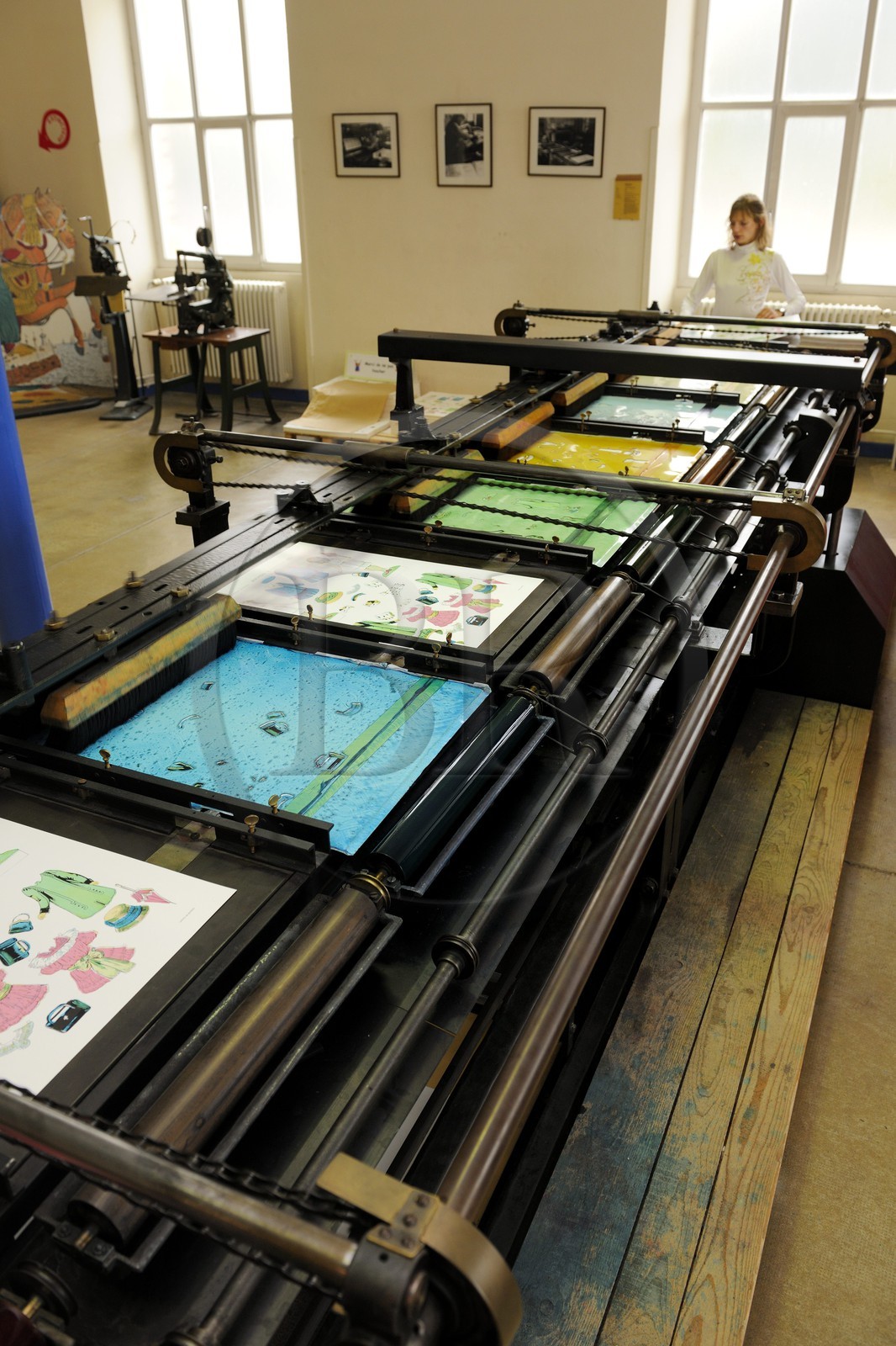 France, Vosges (88), Epinal, Cité de l’Image, Imagerie d’Epinal, à la fin du 19e siècle Pellerin s’équipe de machines spécialement conçues pour l’imagerie appelée aquatype