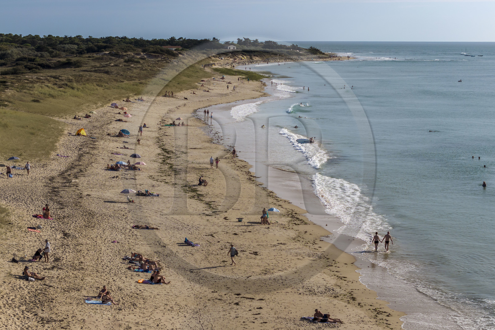 France, Charente Maritime, Oleron island, Saint Georges d'Oléron, Chaucre beach (aerial view)