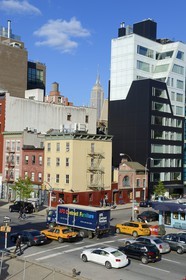 Etats-Unis, New York, Manhattan, Meatpacking district (Gansevoort Market), la 10th Avenue vers W17th Street, vu depuis le High Line Park